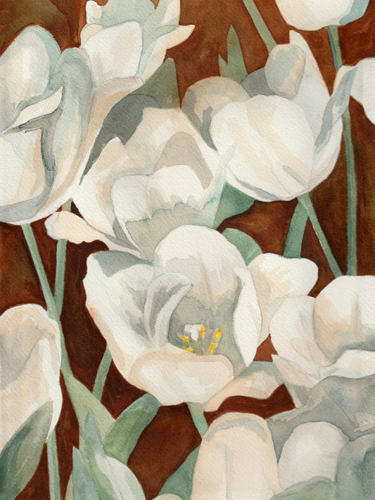 White Tulips | Original Painting