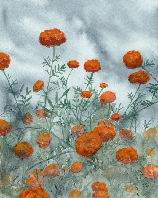 Field of Marigolds | Original Painting